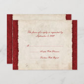 赤の国の結婚式の出欠 出欠カード (正面/裏面)