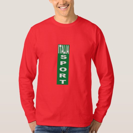 赤の基本ティーシャツ深いイタリアSPORT Tシャツ (正面)