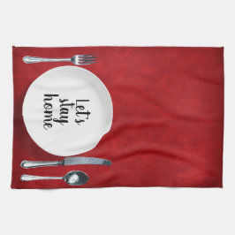 赤の夕食設定 キッチンタオル