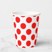 赤の大きいサイズの水玉模様 紙コップ (裏面)