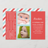 赤の大きなもの | FIRST誕生日招待状 招待状 (正面/裏面)