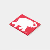 赤の大きな白い象のシルエット ポストイット (アングル)