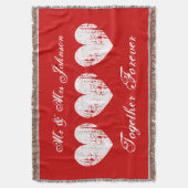 赤の夫婦が新婚の毛布を結婚敷く スローブランケット (正面縦)