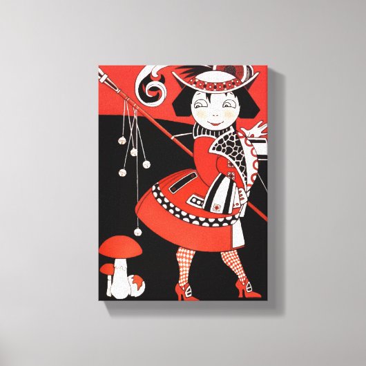 赤の女の子 キャンバスプリント (正面)