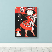 赤の女の子 キャンバスプリント (インサイチュ (ウッドフロア))