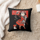 赤の女の子 クッション (ブランケット)