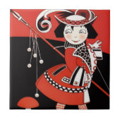 赤の女の子 タイル (正面)