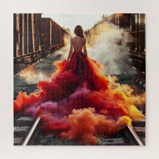 赤の女性 ジグソーパズル (縦)