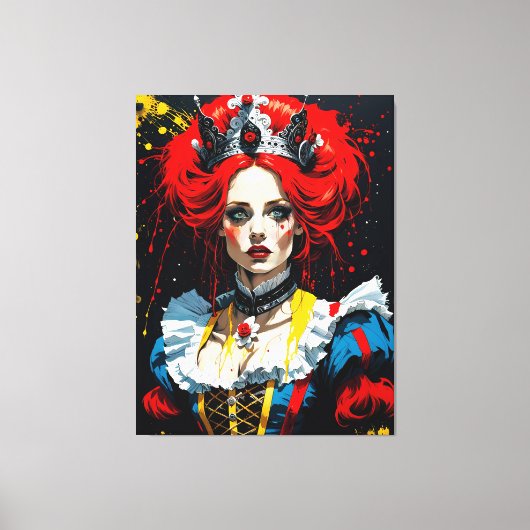 赤の女王としてのアリス キャンバスプリント (正面)
