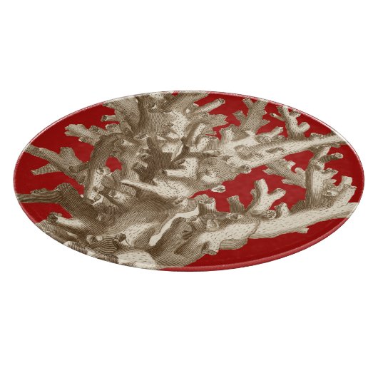 赤の小さい珊瑚 カッティングボード (角)