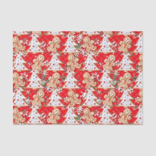 赤の少女クリスマスツリー、ジンジャーブレッド少年 薄葉紙 (正面)