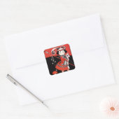 赤の少女 スクエアシール (封筒)