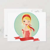 赤の少女 ポストカード (正面/裏面)