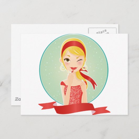 赤の少女 ポストカード (正面/裏面)