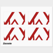 赤の山の範囲のピークアイコン 長方形シール (シート)