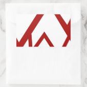 赤の山の範囲のピークアイコン 長方形シール (バッグ)