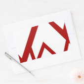 赤の山の範囲のピークアイコン 長方形シール (封筒)