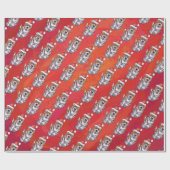 赤の帽子パターンのサンベルナール峠 ラッピングペーパー (フラット)