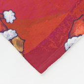 赤の帽子パターンの聖バーナード フリースブランケット (角)