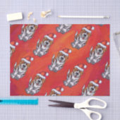 赤の帽子パターンの聖バーナード 薄葉紙 (クラフト)