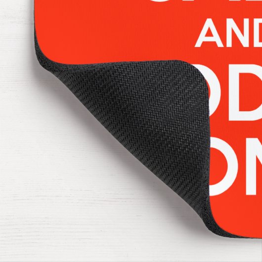 赤の平静そして止め枠を保って下さい マウスパッド (コーナー)