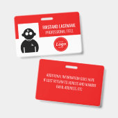 赤の従業員 バッジ (表裏)