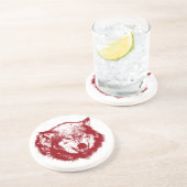 赤の怒っているオオカミ コースター (側面)