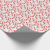 赤の愛のハート、水色パターン。 ラッピングペーパー (角)