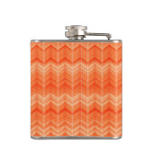 赤の抽象的なジグザグ形の織物パターン フラスク (裏面)