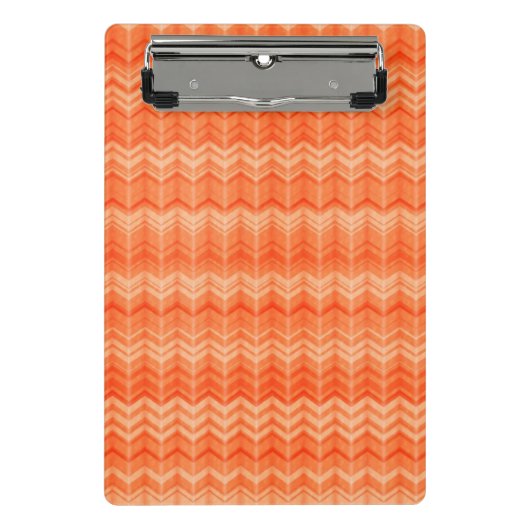 赤の抽象的なジグザグ形の織物パターン ミニクリップボード (正面)