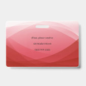 赤の抽象的なビジネス写真識別ID バッジ (裏面)