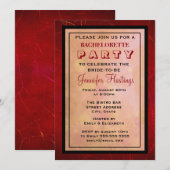 赤の抽象的な独身パーティー 招待状 (正面/裏面)