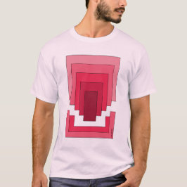 赤の抽象的な長方形 Tシャツ
