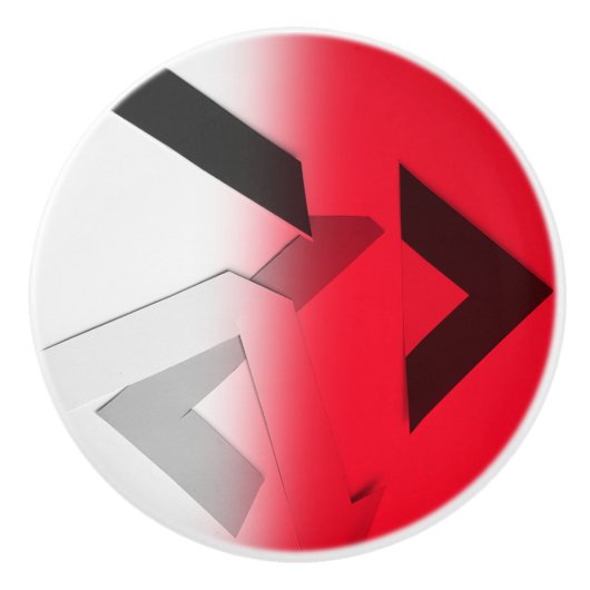 赤の抽象的な陶磁器の引出しのノブ セラミックノブ (正面)