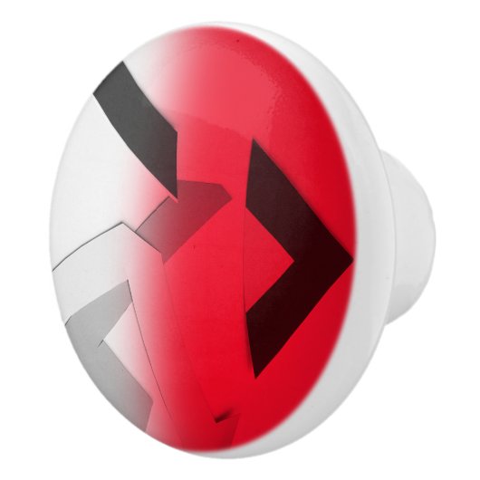 赤の抽象的な陶磁器の引出しのノブ セラミックノブ (右)