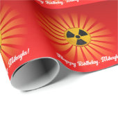 赤の放射線シンボル ラッピングペーパー (ロールコーナー)