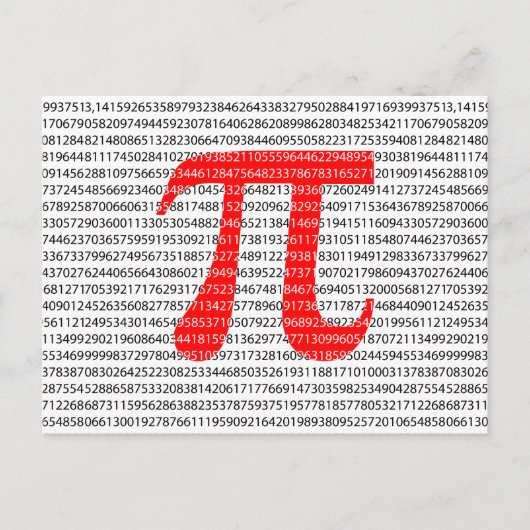 赤の数値のπは数学的な定数記号です ポストカード (正面)