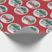 赤の旅行のCoonhounds ラッピングペーパー (角)