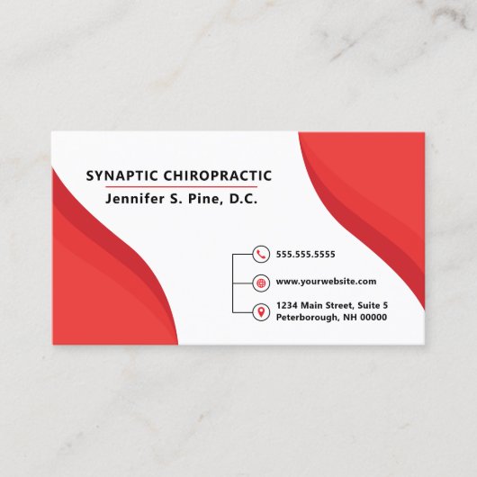 赤の旋回プロフェッショナル複数アポイントメントカード 予約カード (正面)