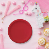 赤の普通色 ペーパープレート (パーティー)