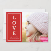 赤の暖かい願い愛モダンの休日の写真 シーズンカード (正面)