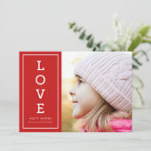 赤の暖かい願い愛モダンの休日の写真 シーズンカード (スタンド正面)