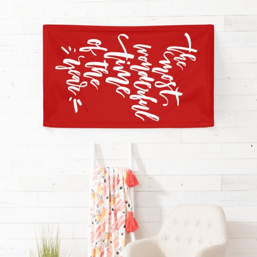 赤の最も素晴らしい時間のレタリング 横断幕 (インサイチュ)