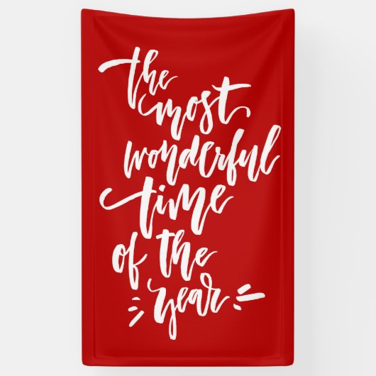 赤の最も素晴らしい時間のレタリング 横断幕 (縦)