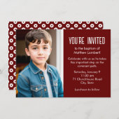 赤の末日聖子写真バプテスマ 招待状 (正面/裏面)