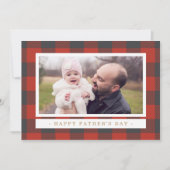 赤の格子縞 父の日 招待状 (正面)