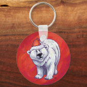 赤の極熊のクリスマス キーホルダー (正面)