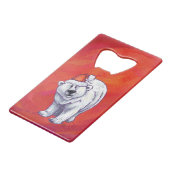 赤の極熊のクリスマス クレジットカード栓抜き (正面アングル)