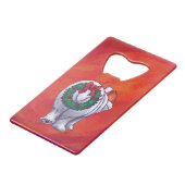 赤の極熊のクリスマス クレジットカード栓抜き (裏面アングル)