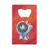 赤の極熊のクリスマス クレジットカード栓抜き (裏面)